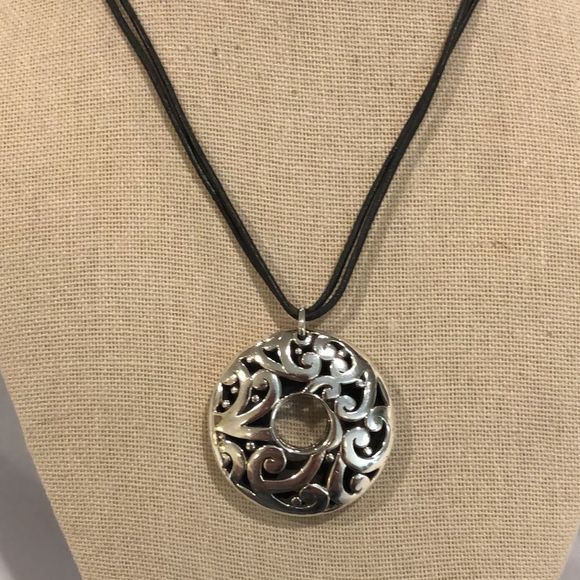 BARSE Sterling Silver Round Filigree Scroll Cutout Double Cord w Extension NWOT - Picture 15 of 16